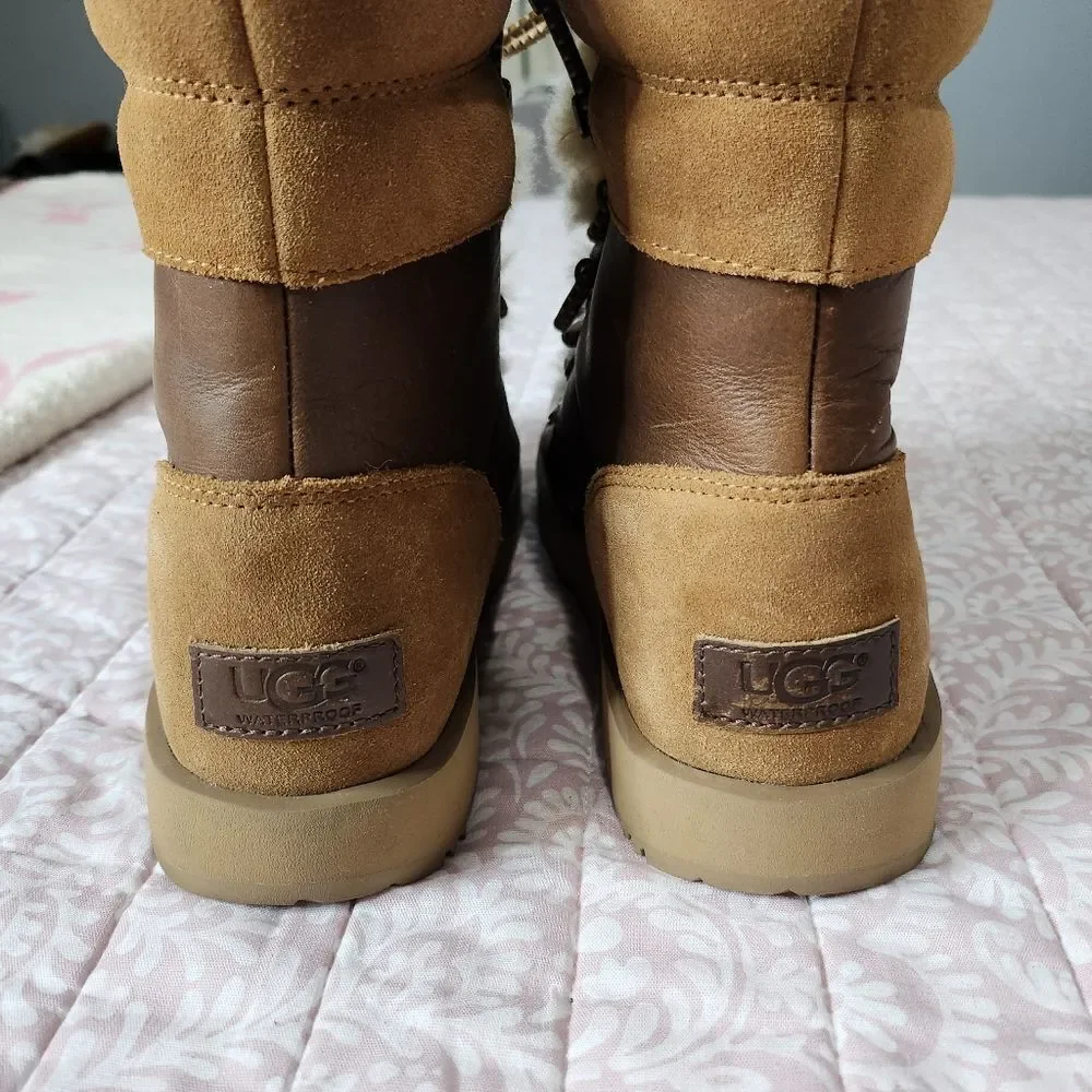 Ugg Viki Waterproof Boot Brown Suede Leather